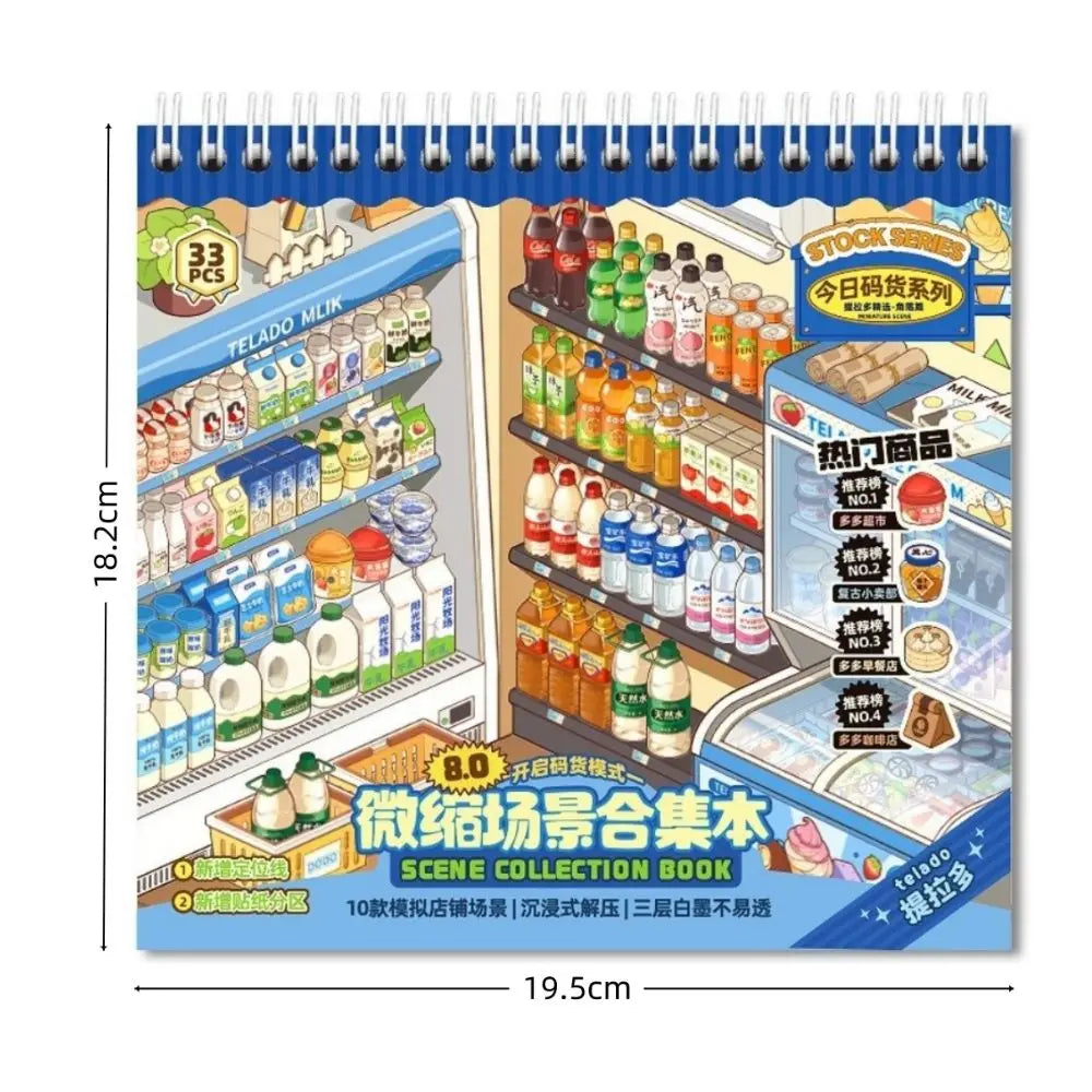 3D Scenery Sticker Book – 10 Scenes, 33 Sheets | Pet Shop Craft Sticker Book HIP