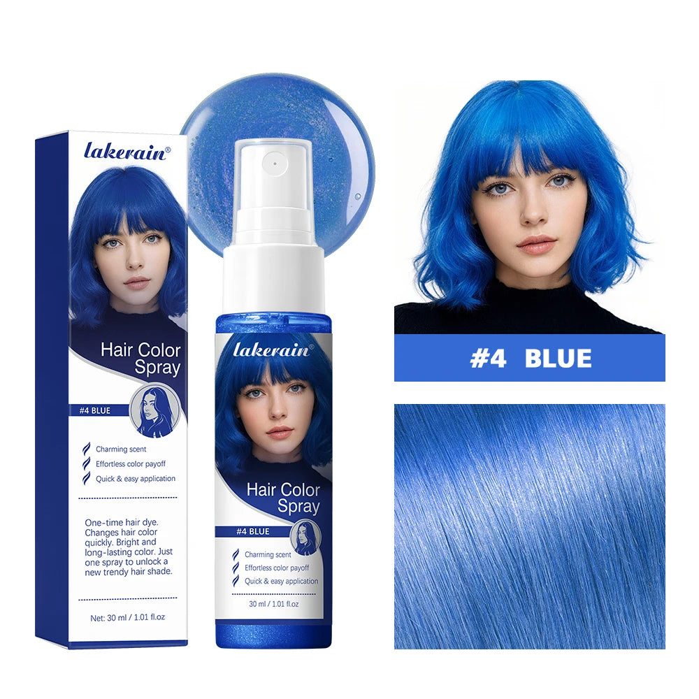 Hair Color Spray Instant Hair Dye One-Time Temporary Washable DIY Hair Chalk Multi Color Party Cosplay Makeup Styling HIP 4blue