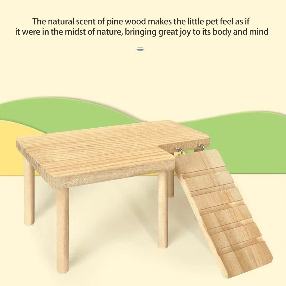 Hamster Wooden Ladder Platform Climbing Toy House Cage Accessories Hamster Climbing Toy Small Pets Hamster Mice Pet Supplies HIP