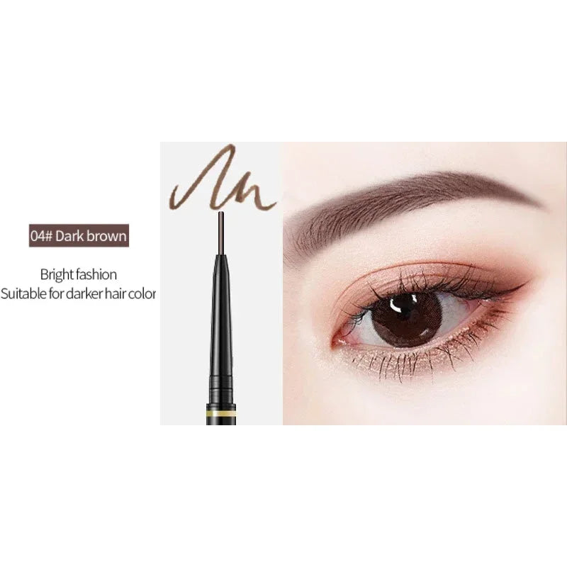 Novo Color Double Eyebrow Pencil with Brush Waterproof Lasting Extremely Slim Sketch Eye Brow Tattoo Pen Eye Makeup Cosmetic HIP 04