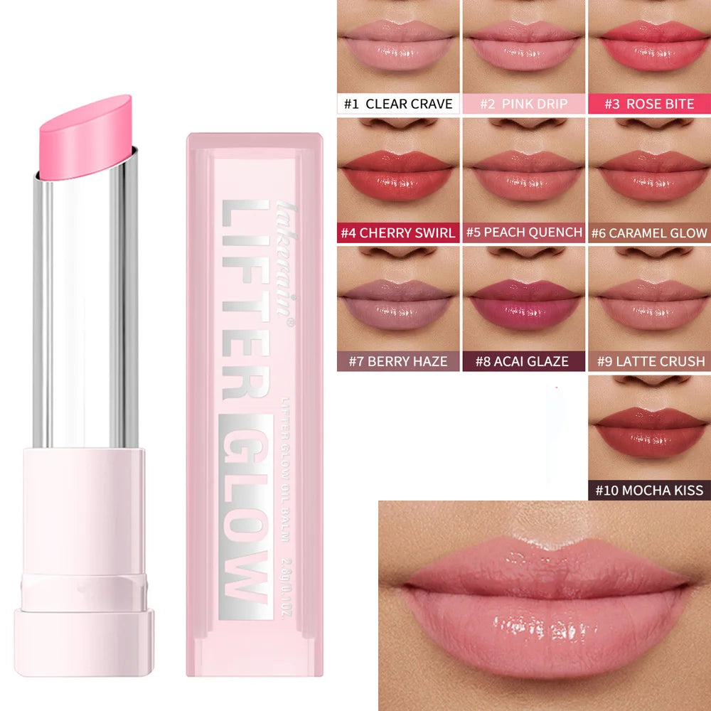 Lifter Glaze Oil Lip Balm with Hyaluronic Acid and Hydrating Oil Blend Lip Balm with 24HRs of Smooth Moisturizing Pink HIP