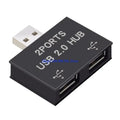 USB 2.0 Male to Dual Female Y Splitter Hub & Charging Adapter USB Splitter Hub HIP Black CN
