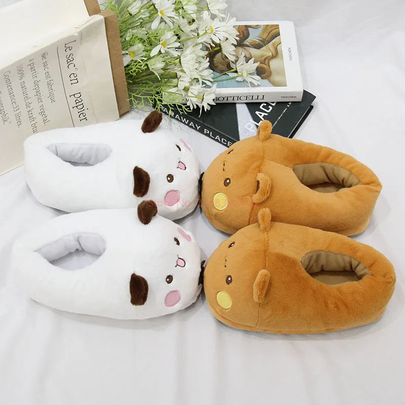Panda Bubu & Dudu Plush Couple Indoor Slippers | One Size Novelty Plush Slippers HIP