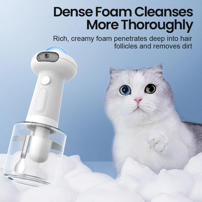 ROJECO Automatic Pet Soap Dispenser Wireless Electric Cat Foaming Machine Dog Cleaning Bath Shampoo Foam Sprayer Pet Supply HIP