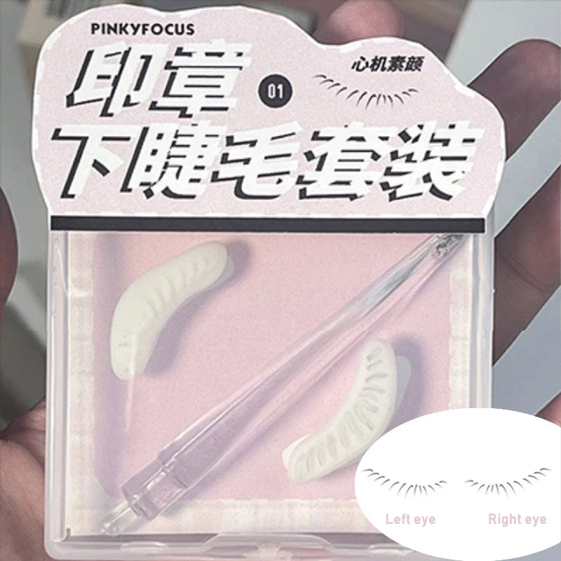 Lower Eyelash Stamp European Cat Eye Make Up Natural False Lash Line Stamping Aid Tools One Stamp Molding Silicone Eyeliner Seal HIP 01-1 Pair