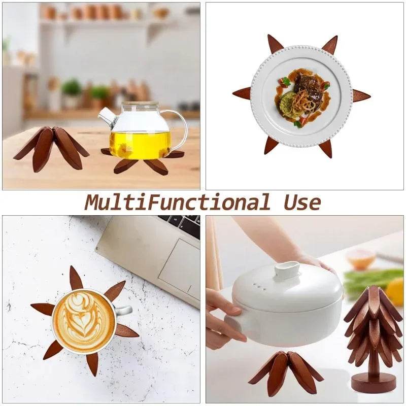 Foldable Bamboo Table Mat – Tree Design Heat Protection Bamboo Table Mat HIP