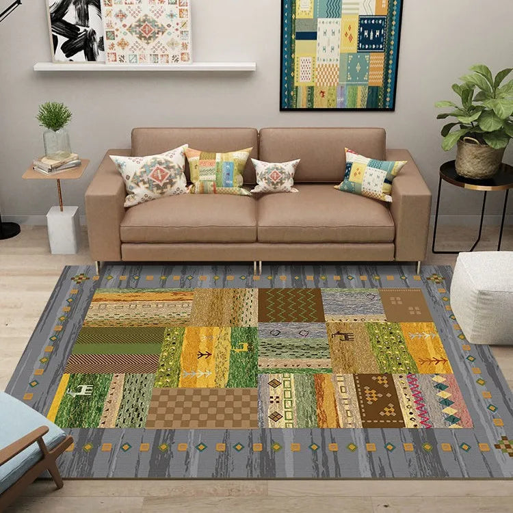 Bohemian Non-Slip Washable Carpet | Ethnic Style Area Rug Bohemian Area Rug HIP