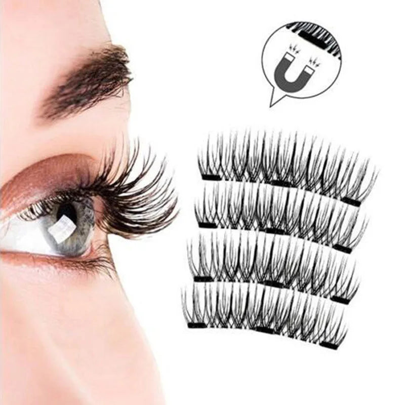 3D 3 Magnetic Eyelashes Natural Soft Reusable Easy To Wear Eyelash Extension Beauty Makeup Tool Fake Mink False Eyelashes HIP