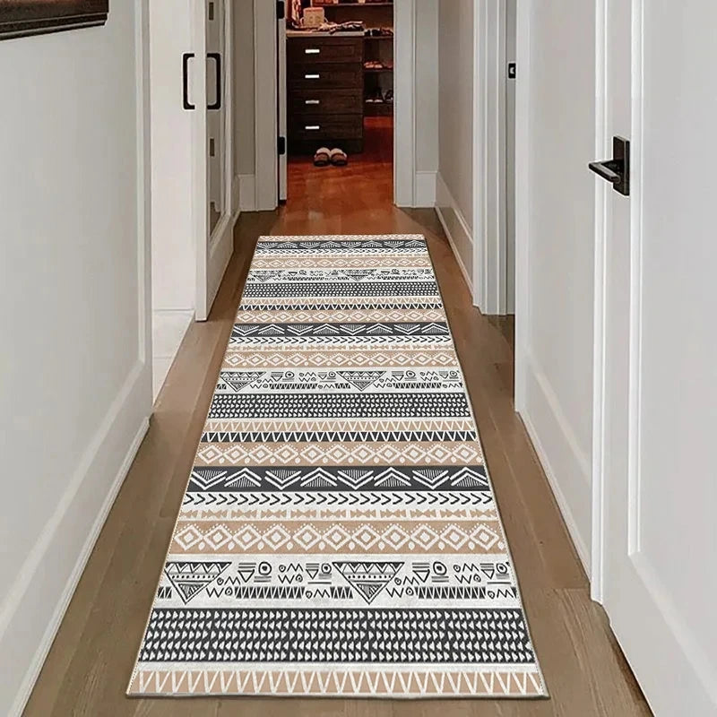 Rainbow Plank Hallway Runner Rug – Non-Slip Boho Floor Mat Hallway Runner Rug HIP 3 40x120cm-Felt