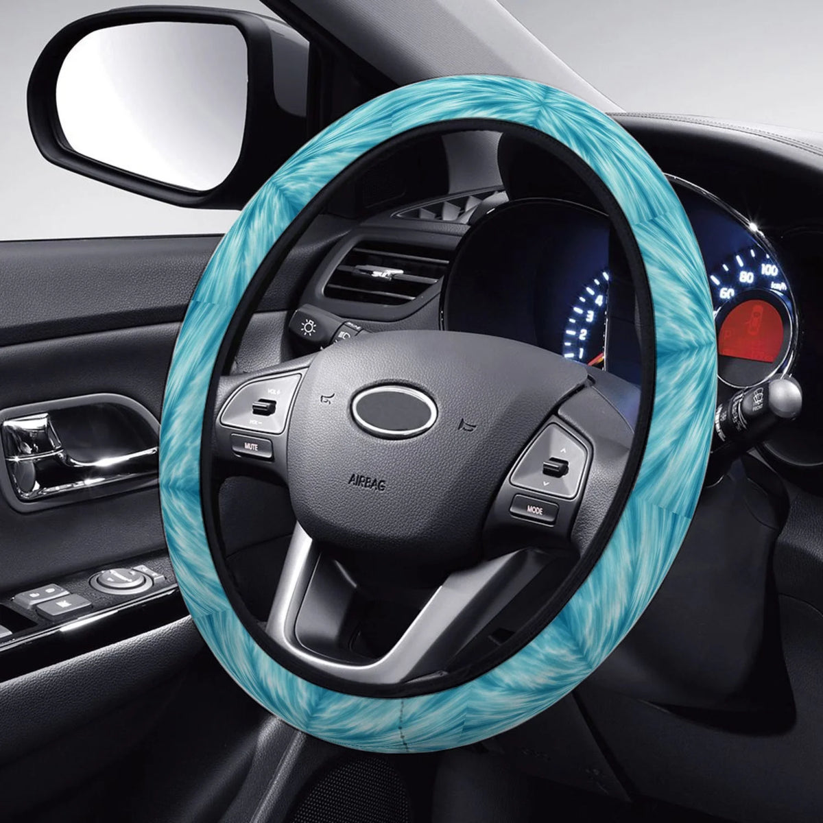 Turquoise Gradient Steering Wheel Cover – Stretchable, No Ring Steering Wheel Cover HIP 1