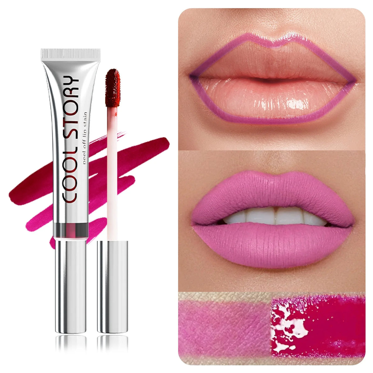 1pc Dark Brown Lip Liner Tattoo Peel Off Lipgloss Matte Lip Tint Contour Stain Waterproof Lasting Tear-off Lipstick Cosmetic HIP 130-1pc