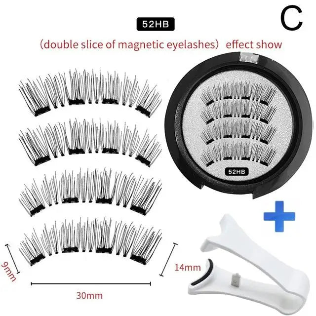 2 Pair 3D Magnetic False Eyelashes Reusable Magnetic Eyelashes With 4 Magnetic Lashes Natural Eyelash Extension Makeup Tools HIP C
