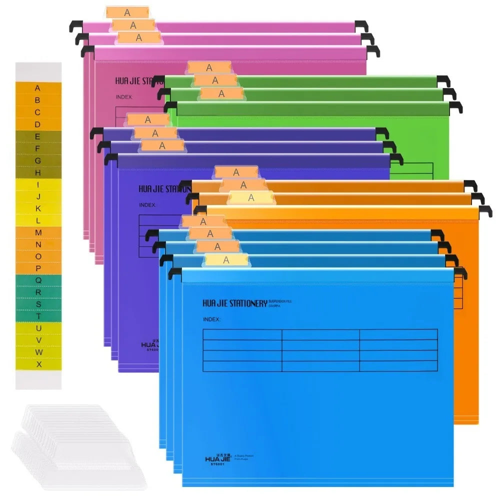 A4 Suspension Hanging File Folders – 12-Pack, 5 Colors Hanging File Folders HIP