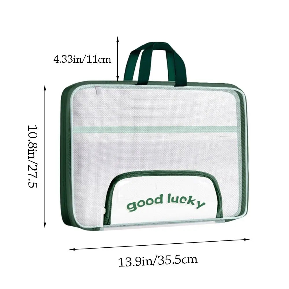 Portable Mesh A4 File Bag – Transparent Organizer with Handle Mesh File Organizer HIP