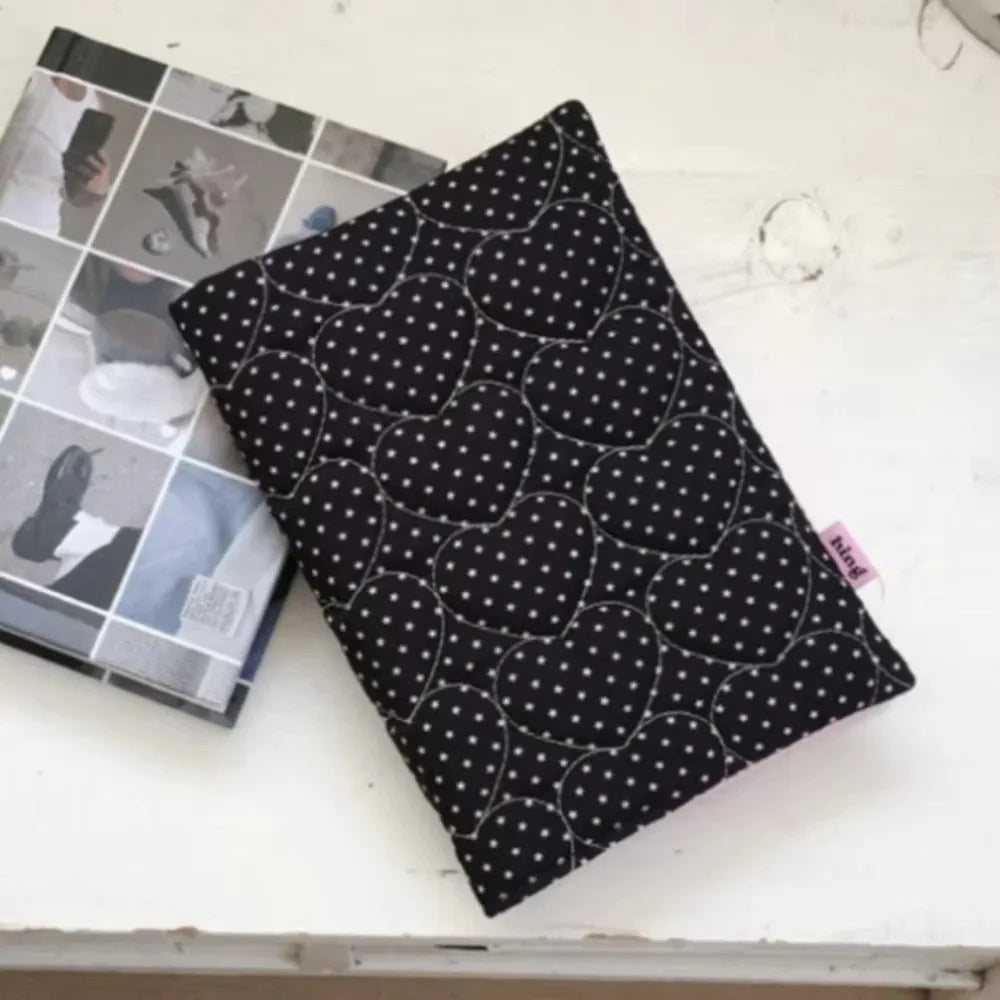 Quilted Cotton A5 Book Cover – Polka Dot Notebook Sleeve Notebook Book Cover HIP