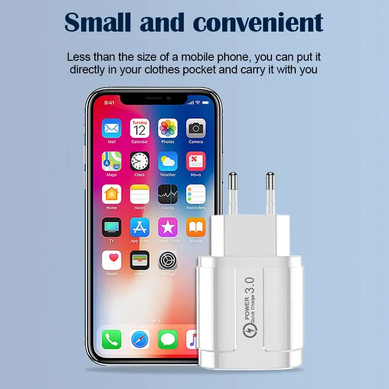 4-Port USB QC 3.0 Wall Charger – Fast Charge, Multi-Device USB Wall Charger HIP