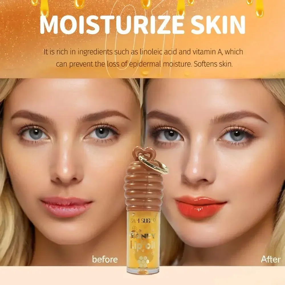 SAM SUGAR Honey Essence Lip Oil – Hydrating & Non-Sticky Lip Oil Glaze HIP