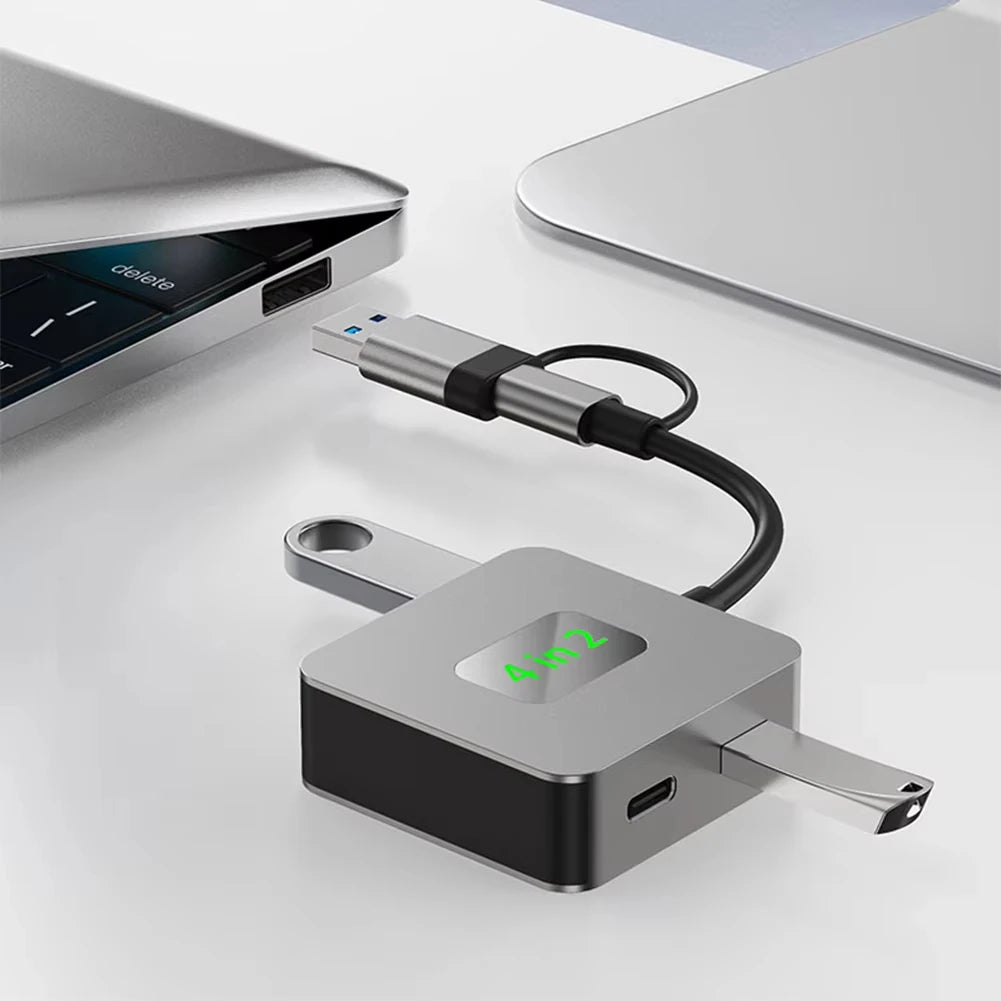 4-in-1 USB-C Hub USB 3.2 Multiport Adapter – 10Gbps USB Hub Adapter HIP