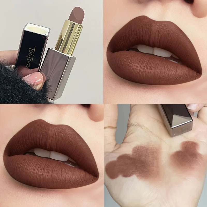 Available in 3 Shades Matte Lipstick Matte Velvet Waterproof Non-fading Lip Gloss That Enhances Color and Brightens Lips Suitabl HIP Color01 4g
