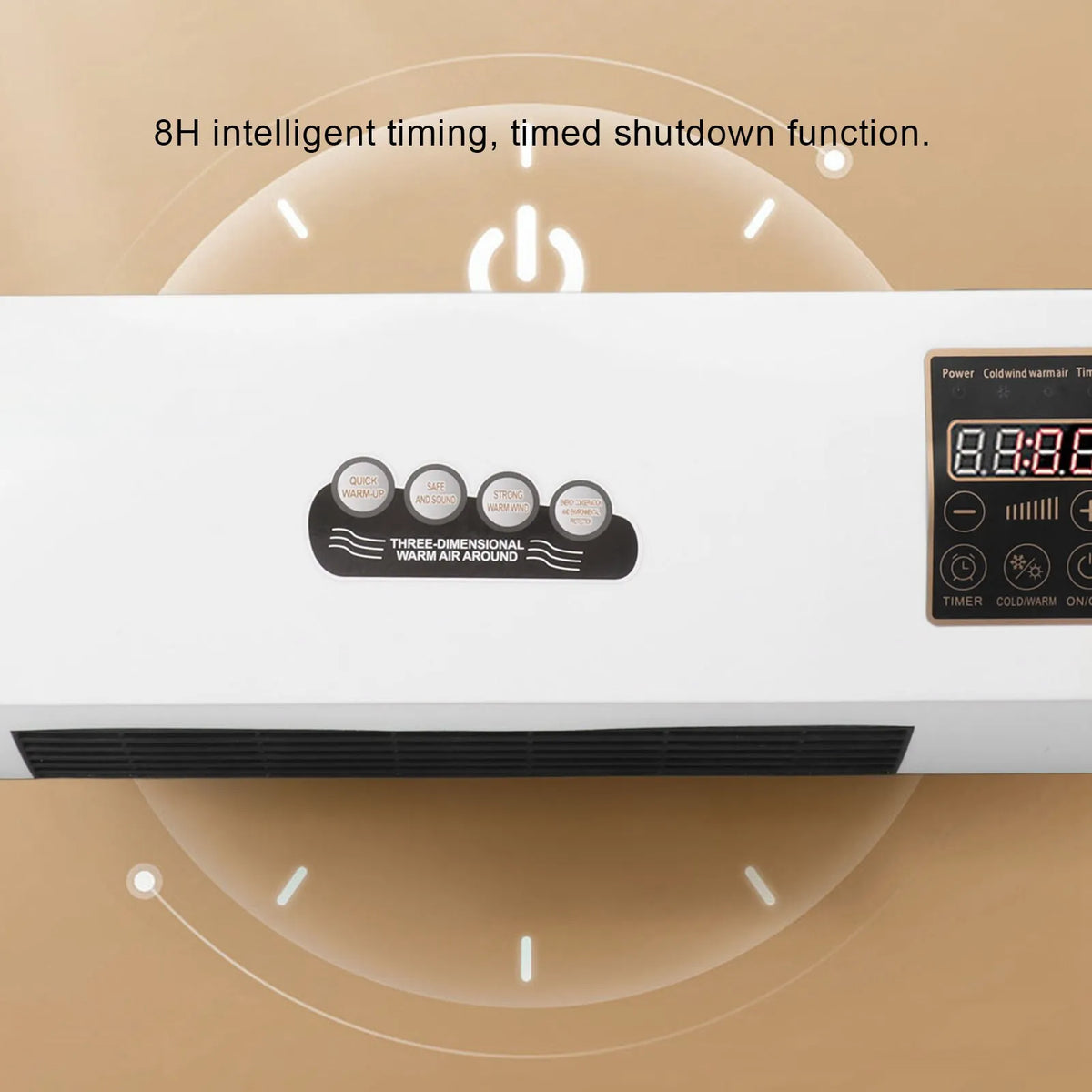 Electric Wall Heater Small Heater Fan Portable Wall Mounted Electric Heater Hot Fan for Bathroom Bedroom Wall Mounted Hot Fan HIP