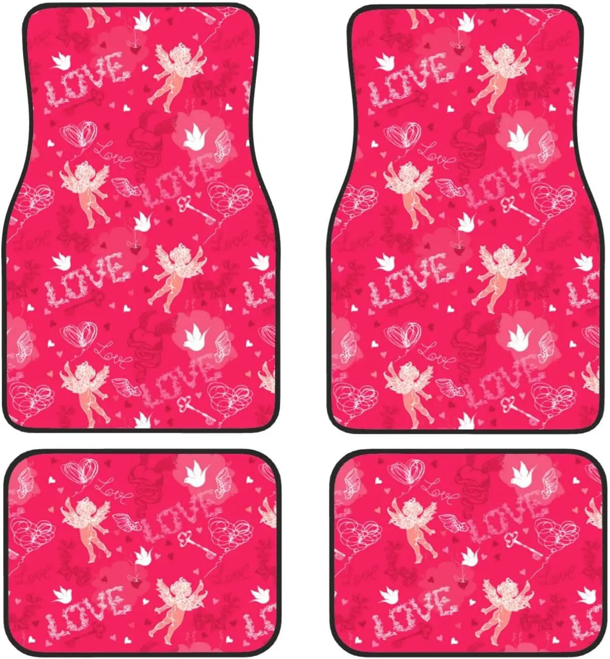 4-Piece All-Weather Rubber Car Floor Mats – Love Design Car Floor Mats HIP black