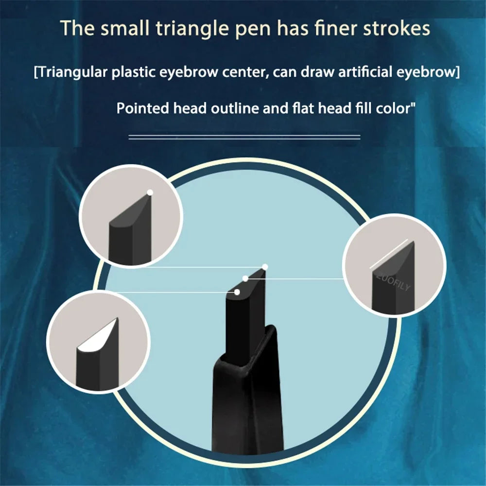 Novo Color Double Eyebrow Pencil with Brush Waterproof Lasting Extremely Slim Sketch Eye Brow Tattoo Pen Eye Makeup Cosmetic HIP