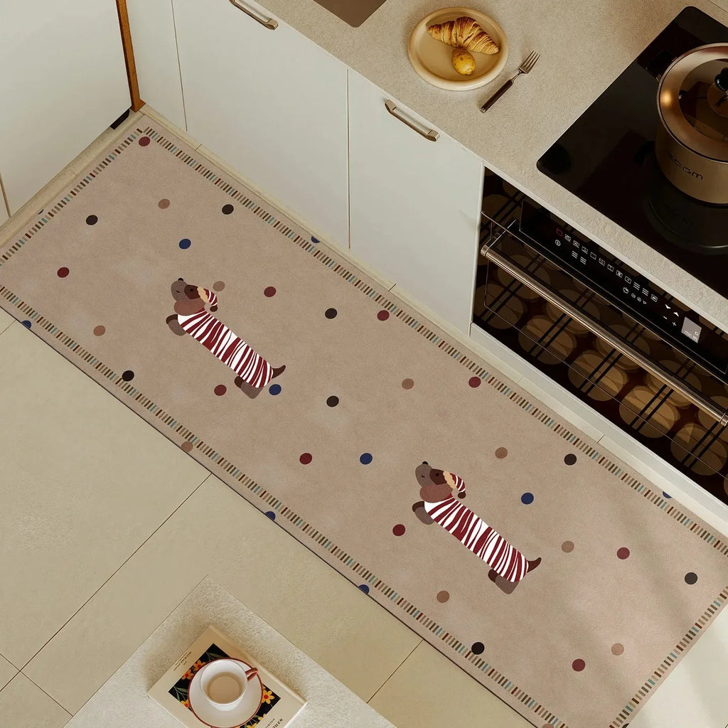 Dachshund Non-Slip Kitchen Runner Rug & Floor Mat Kitchen Runner Rug HIP 1 40x120cm-Felt