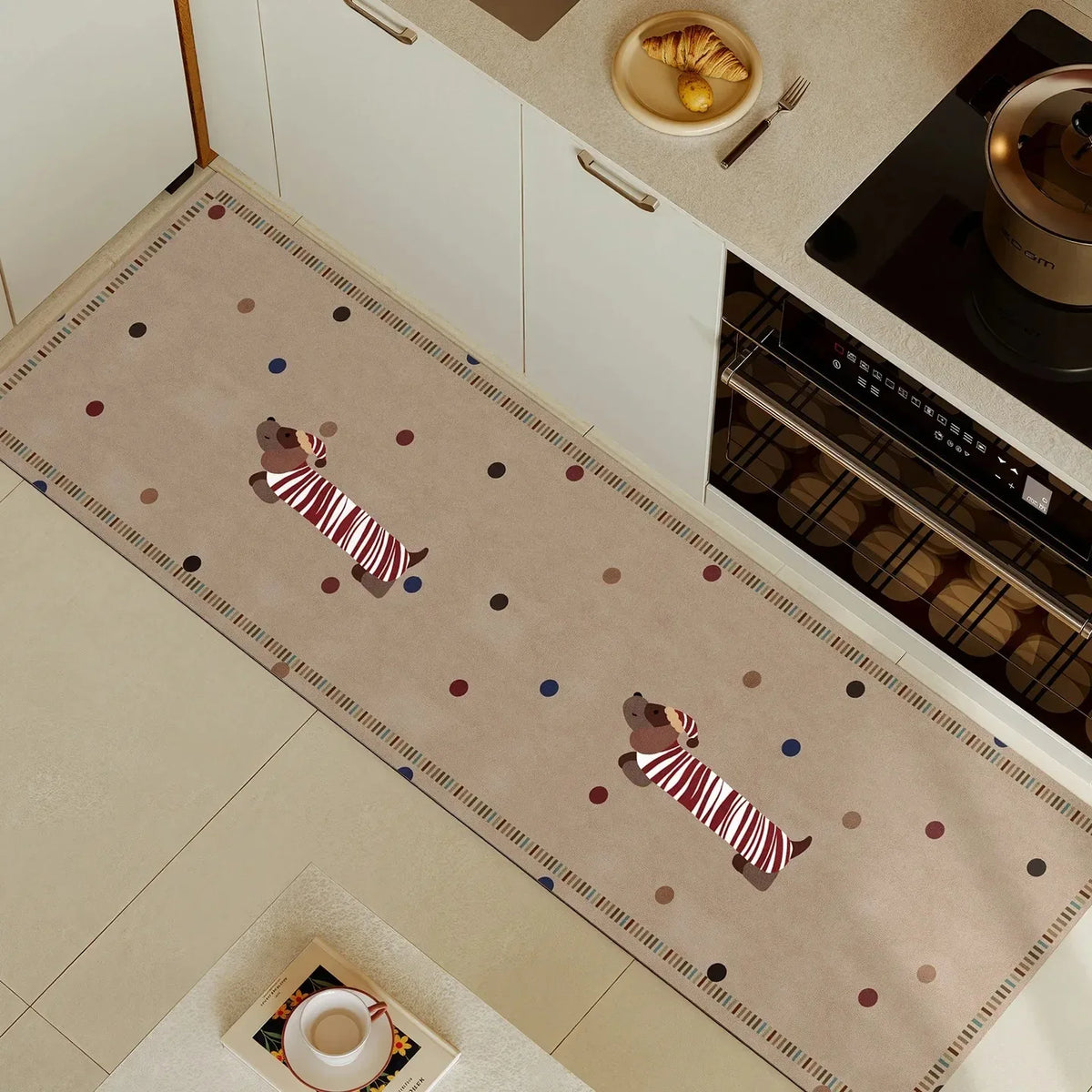 Dachshund Non-Slip Kitchen Runner Rug & Floor Mat Kitchen Runner Rug HIP 1 40x120cm-Felt