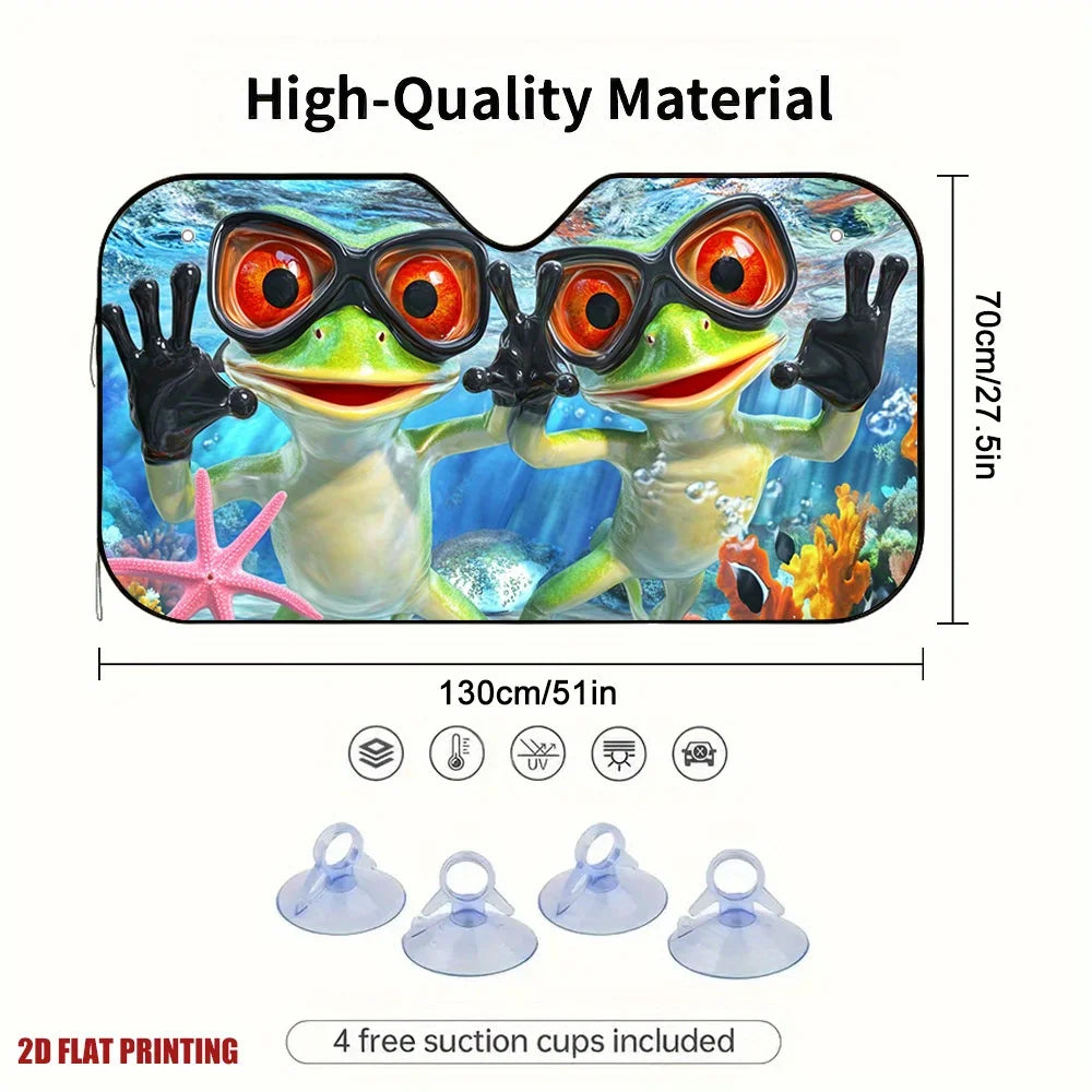 Frog-Themed Car Sun Visor – Easy Clip-On, All-Day Shade Car Sun Visor Cover HIP