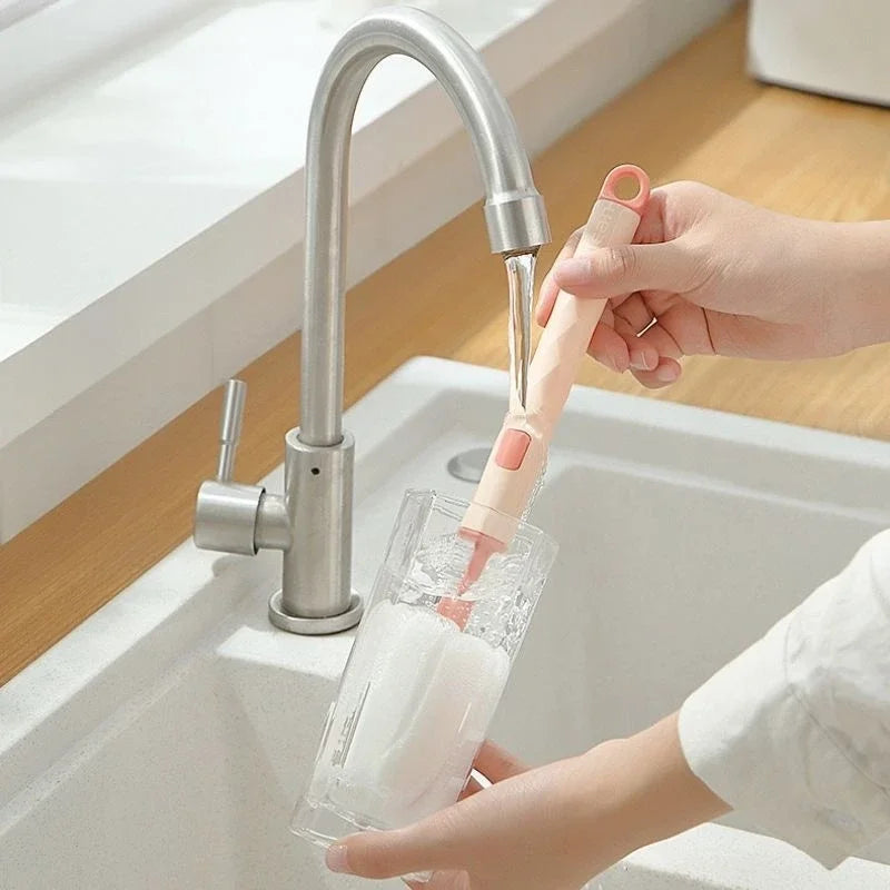 Long Handle Sponge Cup Brush – Bottle & Glass Cleaner Bottle Cleaning Brush HIP