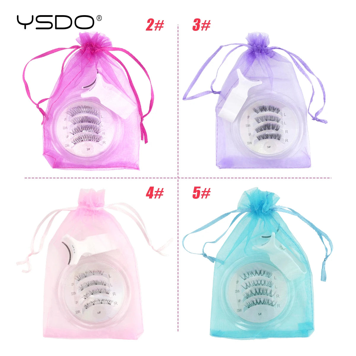 YSDO New Magnetic Lashes extension Set 1 Pairs Reusable No Glue Needed False Eyelashes with Magnetic Tweezers Set Make up Tool HIP