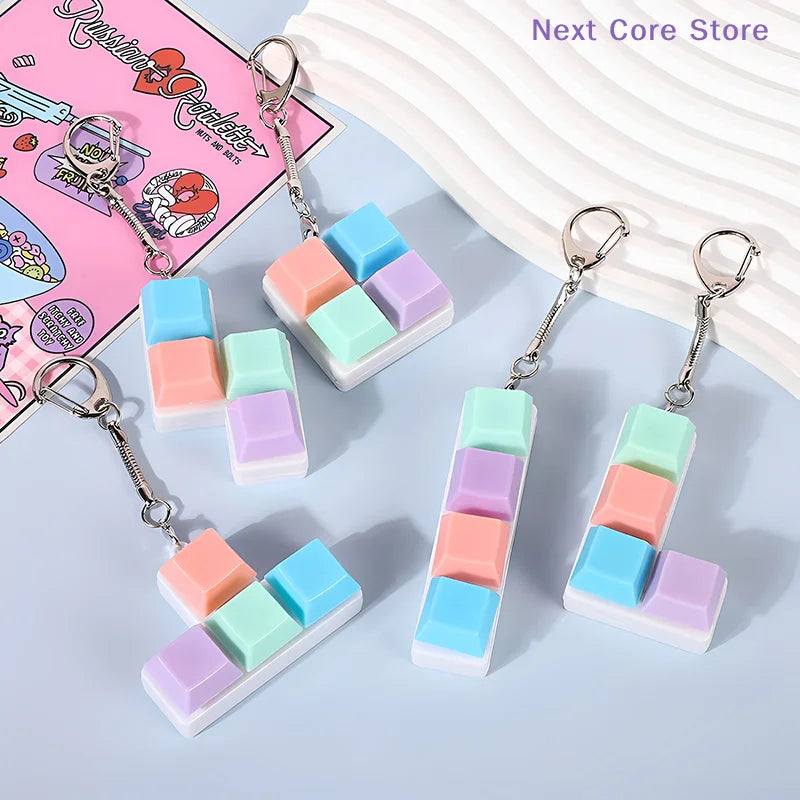 Macaron Keyboard Keychain – Mini Fidget Toy Pendant Novelty Keychain Toy HIP