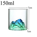 Mountain Glass Cups 150ml/300ml – Heat Resistant Drinking Glass Glass Drinkware HIP small green 1pcs