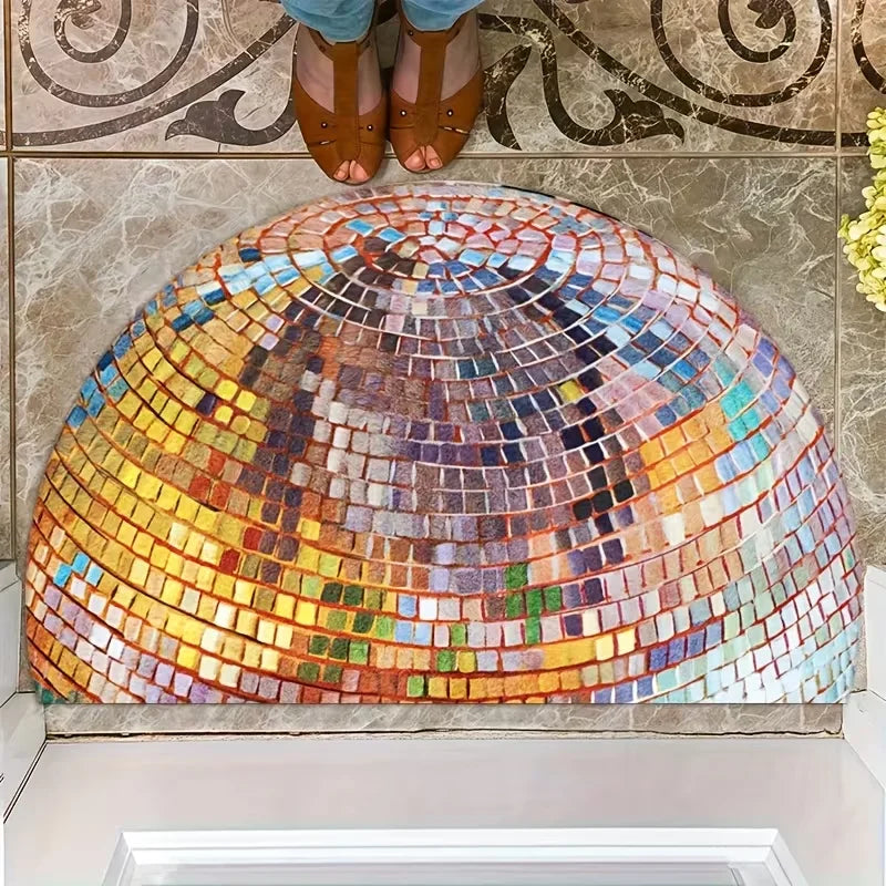 Semi-Circular Disco Ball Door Mat – Anti-Slip & Washable Semi-Circular Door Mat HIP 1 40x60cm-Felt