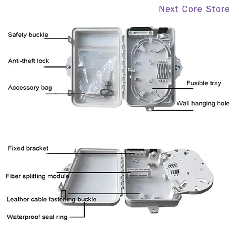 4-Core FTTH Fiber Optic Terminal Distribution Box – IP65 Fiber Optic Terminal Box HIP
