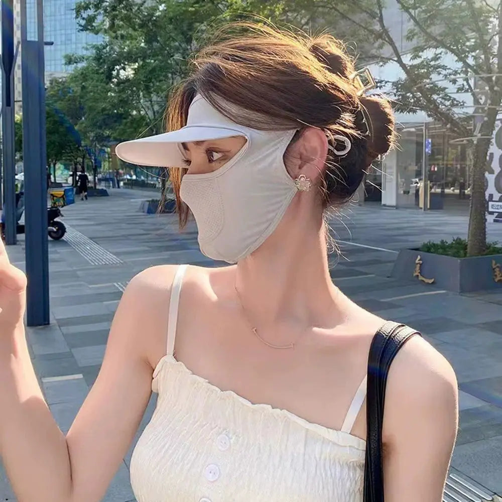 Ice Silk UV Full Face Mask & Neck Scarf – Cycling Sun Cover Sun Protection Mask HIP