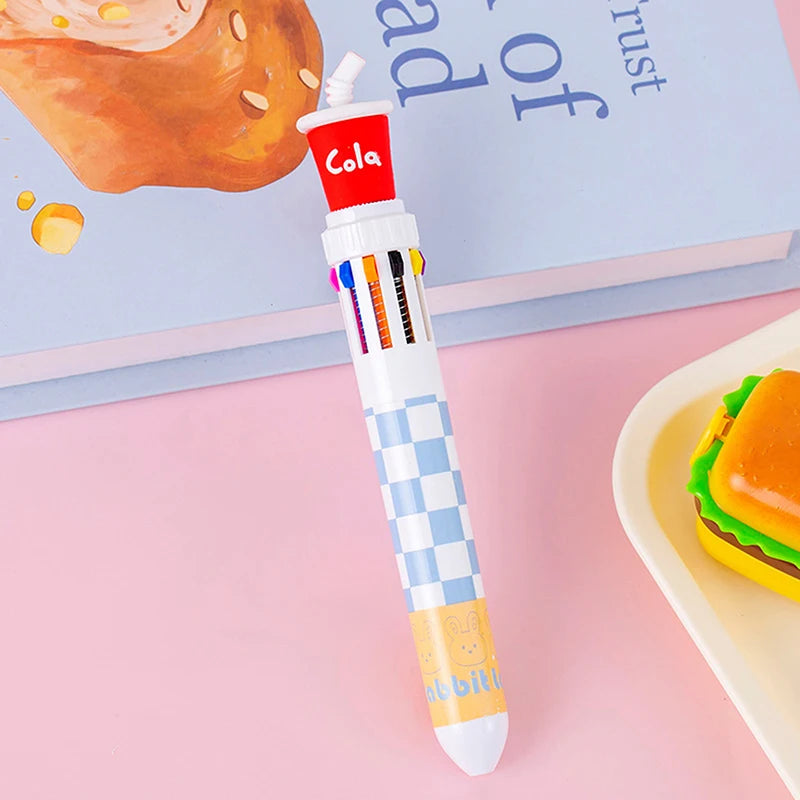 28-Color Multicolor Ballpoint Pen – 0.8mm Press Grip Writing Pen Multicolor Ballpoint Pen HIP A9