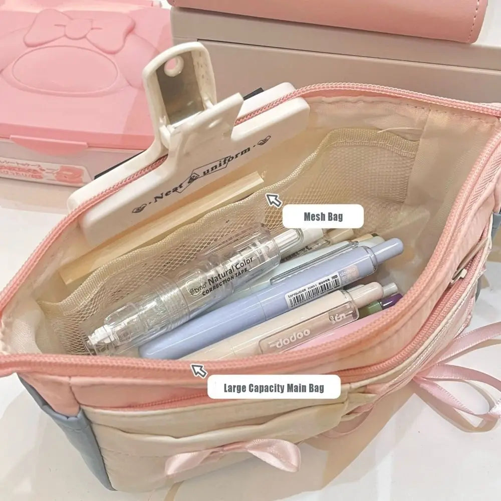 Pink Ballet Bow Pencil Case – Large Capacity Pen Bag Pencil Case HIP