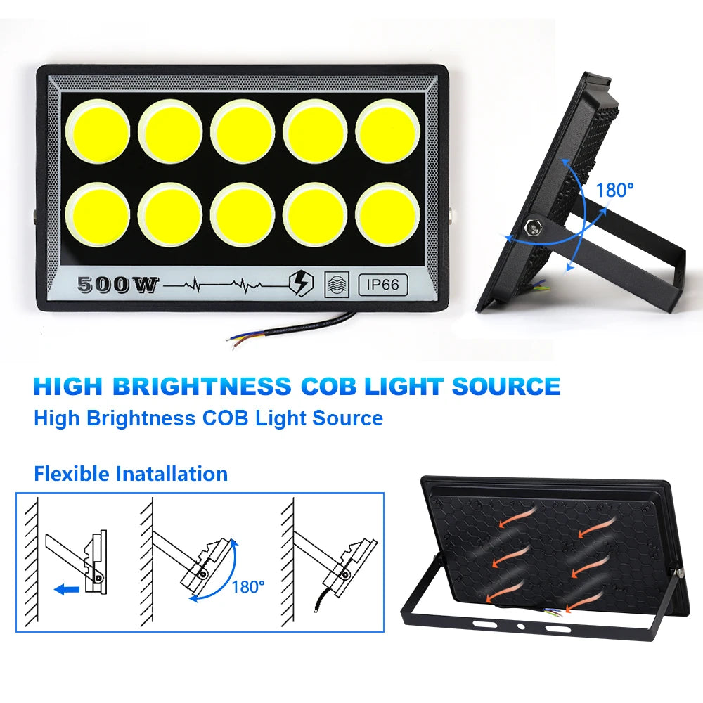 YNL IP65 LED Flood Light 50W–500W | Outdoor Garden Street Lamp LED Flood Light HIP