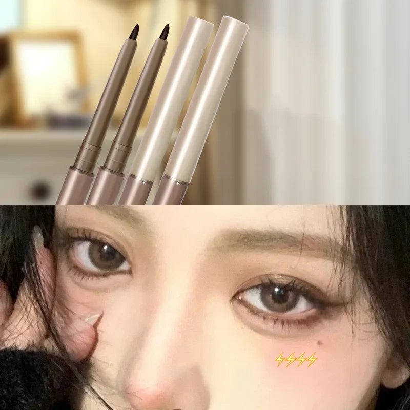 Eyeliner Lying Silkworm Gel Pencil 2in1 Waterproof Long-lasting Non-Smudge Black Brown Eyebrow Pen for Beginner Makeup Cosmetics HIP