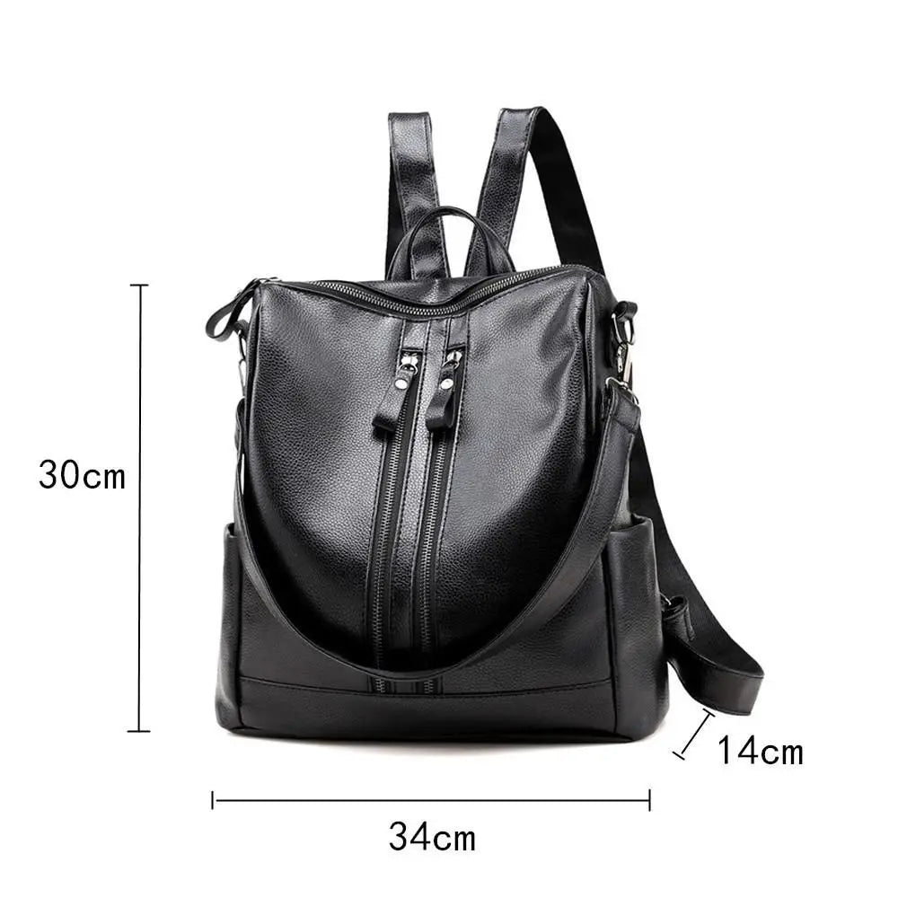 PU Leather Backpack – Large Capacity Travel & College Bag PU Leather Backpack HIP
