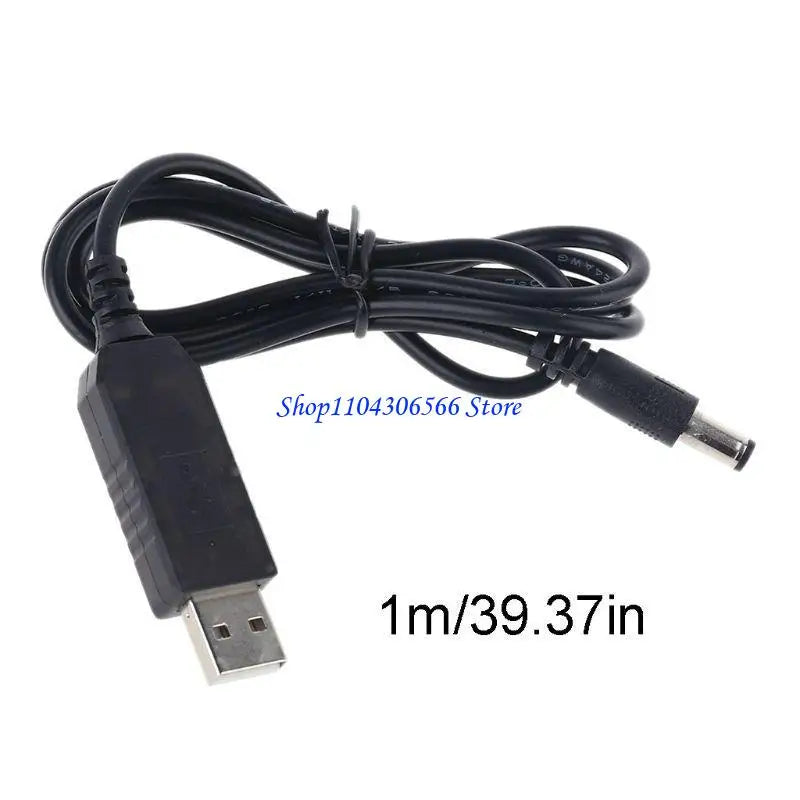 USB 5V to 12V DC Converter Cable – 5.5x2.1mm LED Strip Adapter DC Converter Cable HIP
