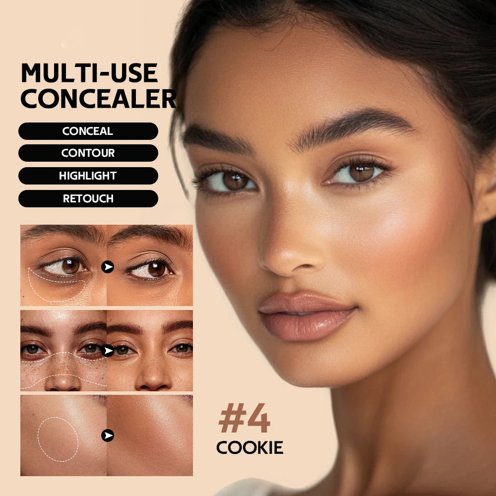 Multi-Use Foundation Long-lasting Matte Waterproof Oil Hight Full Coverage Highlight and Retouch Face Makeup for Women Lakerain HIP