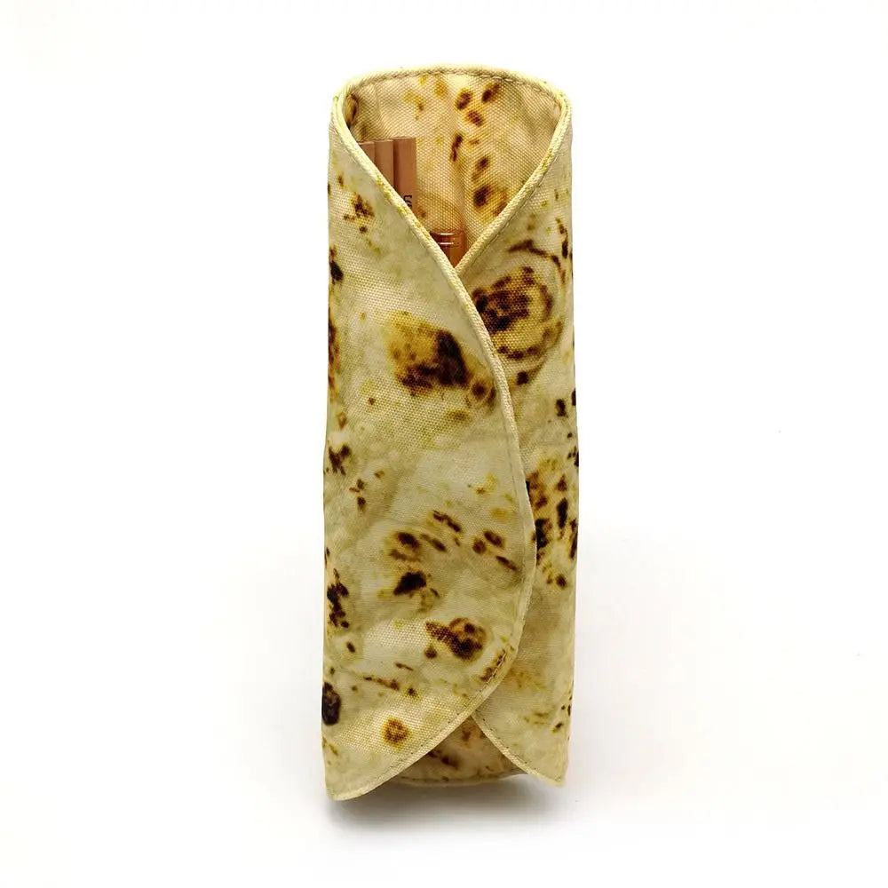 Tortilla Burrito Roll Pencil Case – Funny Canvas Pouch Novelty Pencil Case HIP