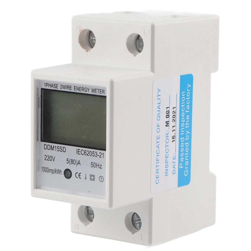5-80A DDM15SD LCD Backlight Digital Display Single Phase Electronic Energy KWh Meter Energy Meter KWh Meter Electronic KWh Meter HIP 5 to 80A