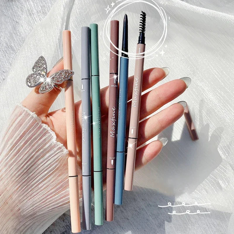 Maxfine Ultra Fine Triangle Eyebrow Pencil Precise Brow Definer Long Lasting Waterproof Morandi Cool Brown Eyebow Makeup 6 Color HIP