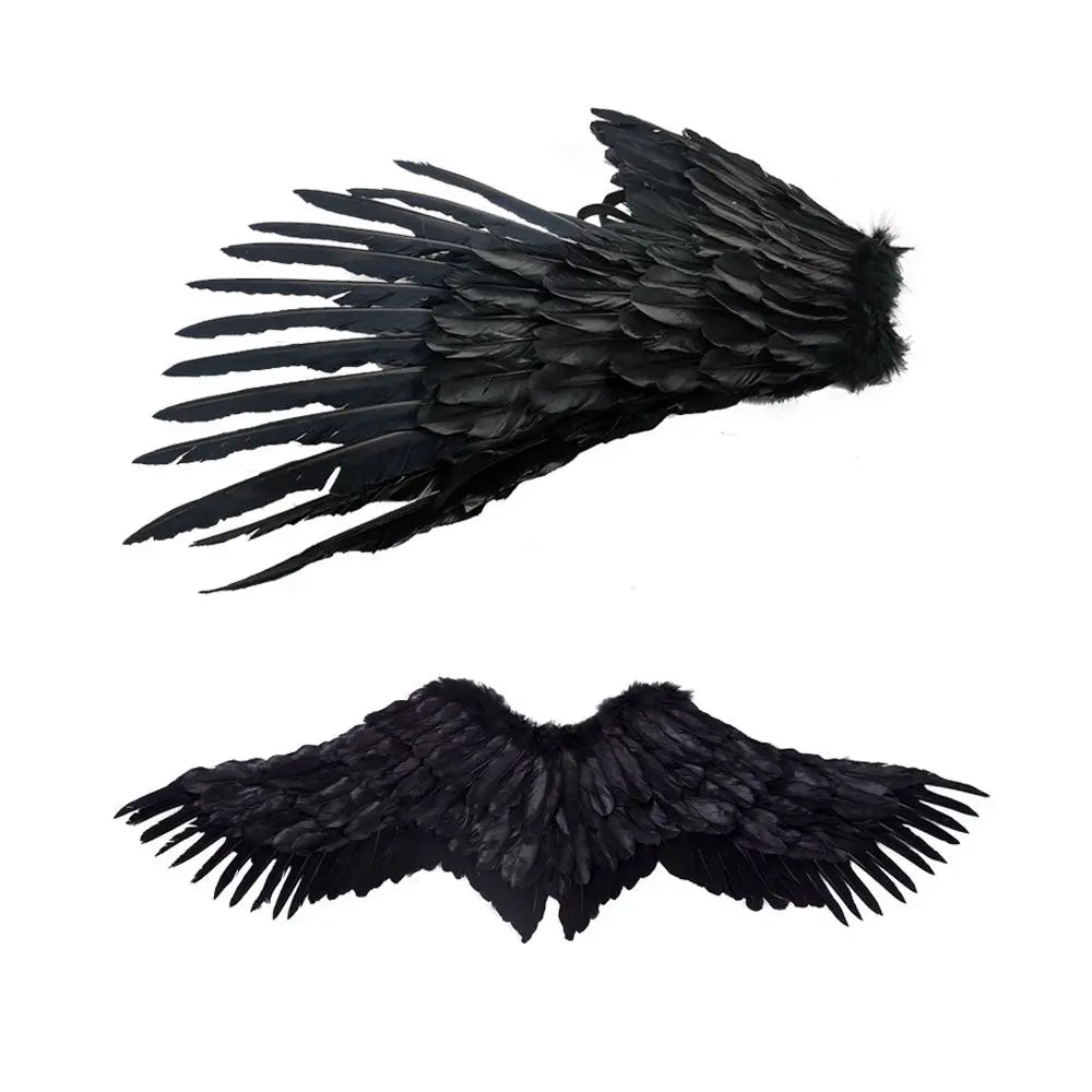 Foldable Angel & Devil Costume Wings – Unisex White & Black Costume Wings HIP