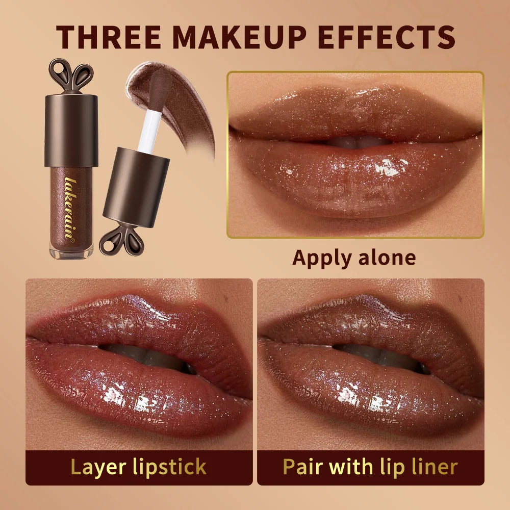 Lip Gloss Long lasting Moisturizing with Bunny Keychain Lip Stain LIPPY BUNNY Plump Lips Chocolate Glow Cosmetics Makeup HIP