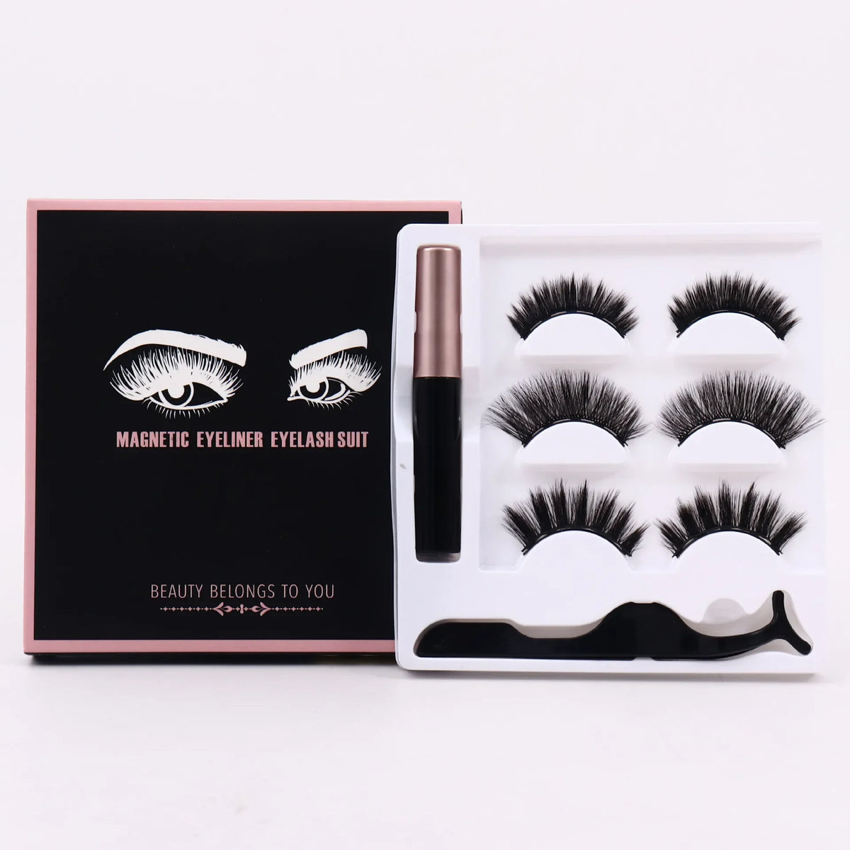 Magnetic Volume Eyelashes Box Package Set Full Strip 5/7/10 Pair Synthetic Natural Cilia False Dramatic Thick Eye Lashes Makeup HIP 3Pair 016 020 013