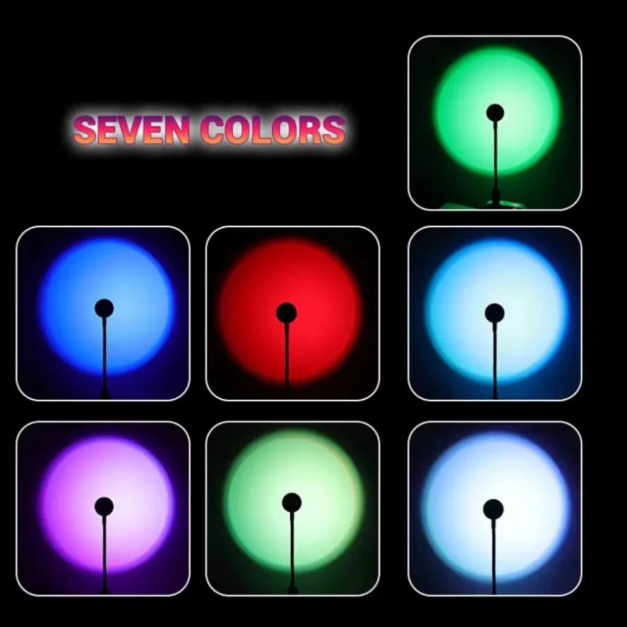 Led 5V Colorful USB Sunset Lamp Projector Home Decor Night Light Portable Mood Light for Living Room Wall Photography Neon Light HIP